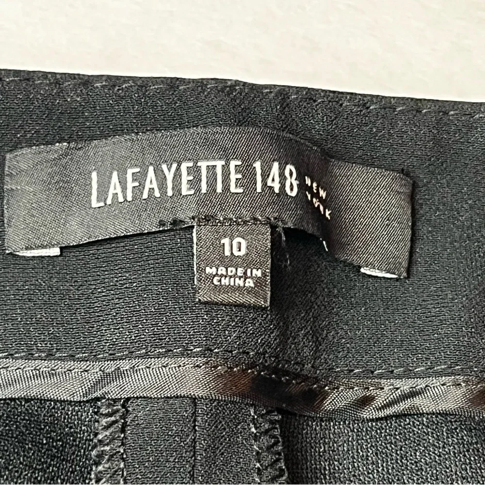 Lafayette 148 New York Barrow Dress‎ Pant Womens Size 10 Black Viscose Acetate